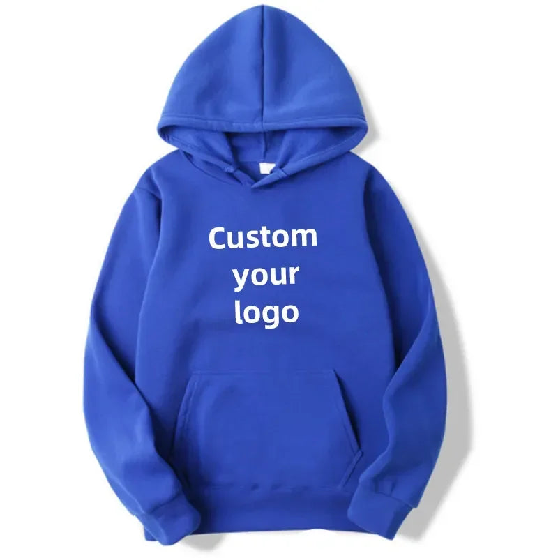 Customized hooded shirt for men and women, featuring photos and logos of your design. High end gifts in EU sizes.