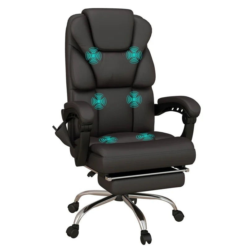 Höhenverstellbarer Bürostuhl mit Massagefunktion, ergonomischer Schreibtischstuhl, Chefsessel, bis 120 kg
