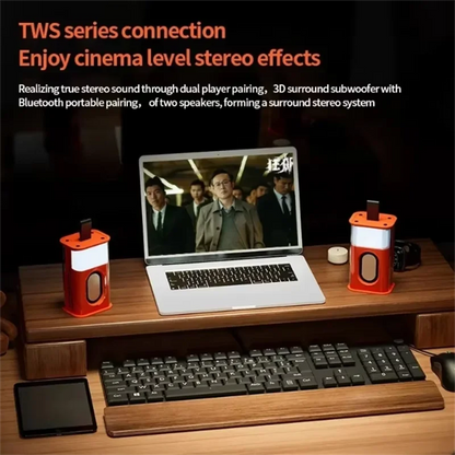 Bluetooth Speaker K08 LED Flashing Soundbar Portable Outdoor Indoor Subwoofer Loudspeaker Support TF Card FM Radio Waterproof.