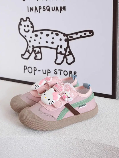 Sanrio Girl Kawaii Canvas Shoes Kindergarten Baby Child Cute Hello Kitty Spring Autumn Fashion Outdoor Running Sports Leisure.