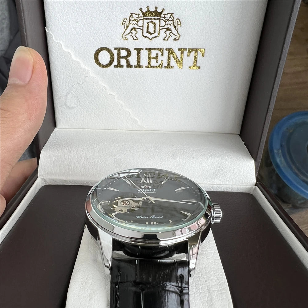 Orient Double Lion Classic Watch Series Refurbished Second Hand Automatic Mechanical Skin Watch Hollow Men's Watch RA-AG002