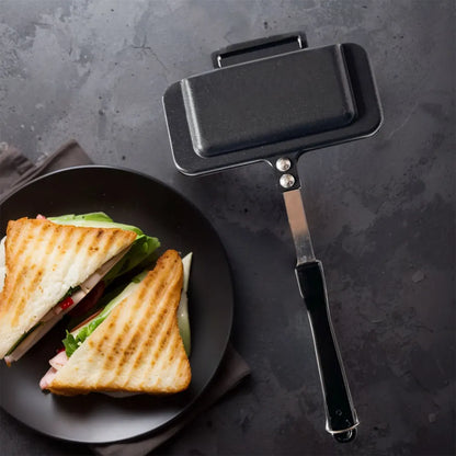 Hot Dog Toaster Non Stick Aluminum Alloy Double-Sided Sandwich Pan Bread Toast Breakfast Machine Double-Sided Sandwich Fry Pan.