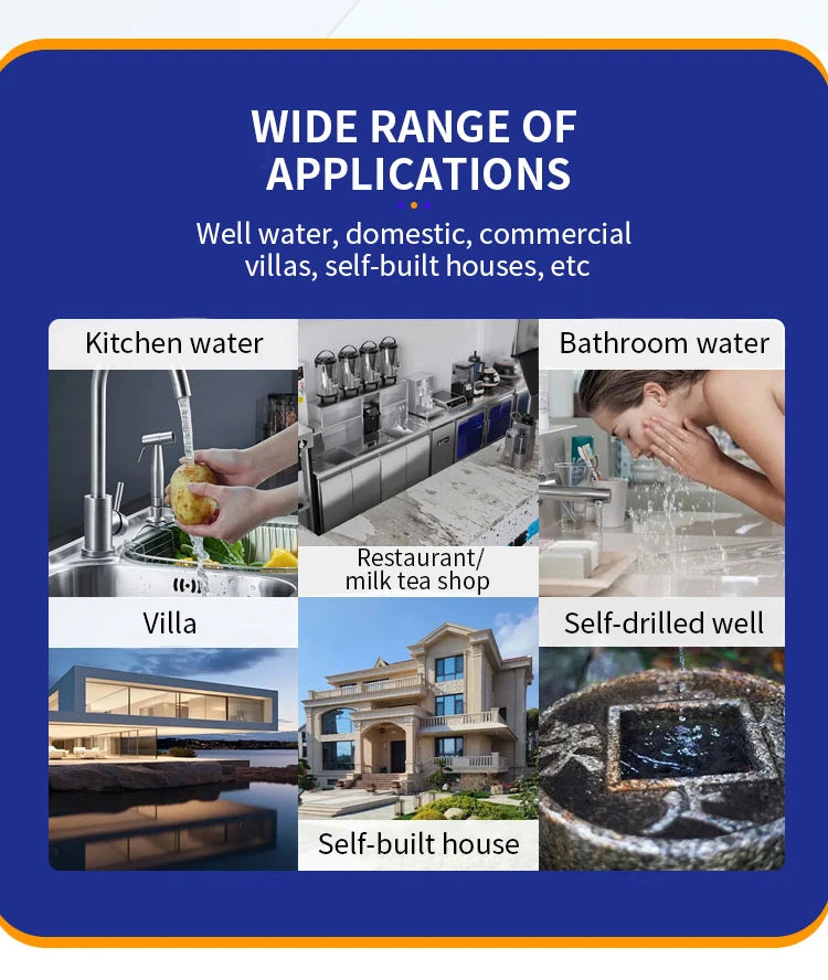 DIVEDEER Stainless Steel Water Purifier for Household Use Rural Groundwater Yellow Mud Water Well Water Ultrafiltration Filter