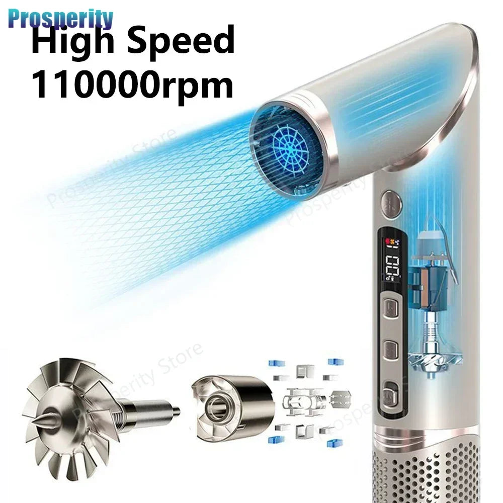 8 in 1 Professional Folding Hair Dryer Airwrap High Speed 110000rpm Blow Dryer Automatic Curling Iron Salon Hair Styling Tools.