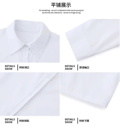 1pcs Woman Spring Autumn Solid color Shirts Lady Casual Long Sleeve Turn-down Collar Loose Shirt Female Fashion Temperament Tops