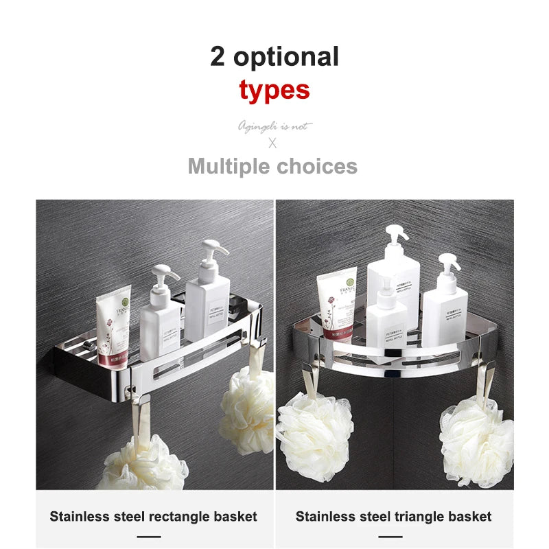 1/2/3 Schichten Eckduschregal Badezimmer Shampoo Duschregal Halter 304 Edelstahl Schlagfrei Küchenstativ Eckständer