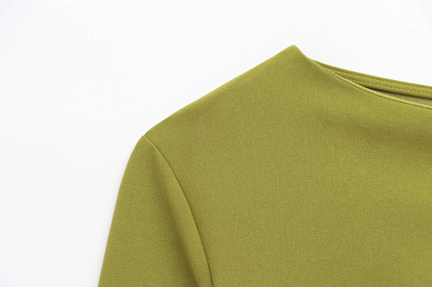 HH Women Fashion Solid 5-Color Asymmetrical Slant Collar Tops Female Spring Pleated Decoration Casual Slim Elasticity Top.