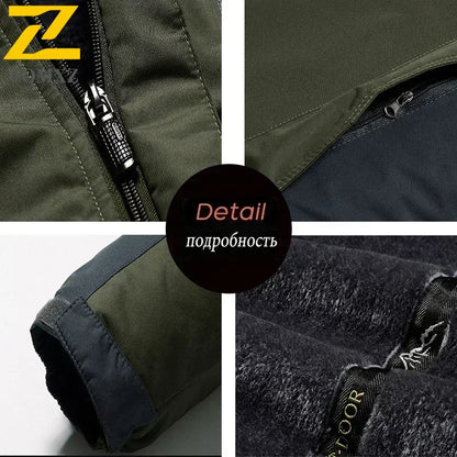 Winter Jacket Men Thick Fleece Waterproof Outwear unload Jackets Men's Windbreaker Army green Parka Raincoat Coats Plus Size 9XL.