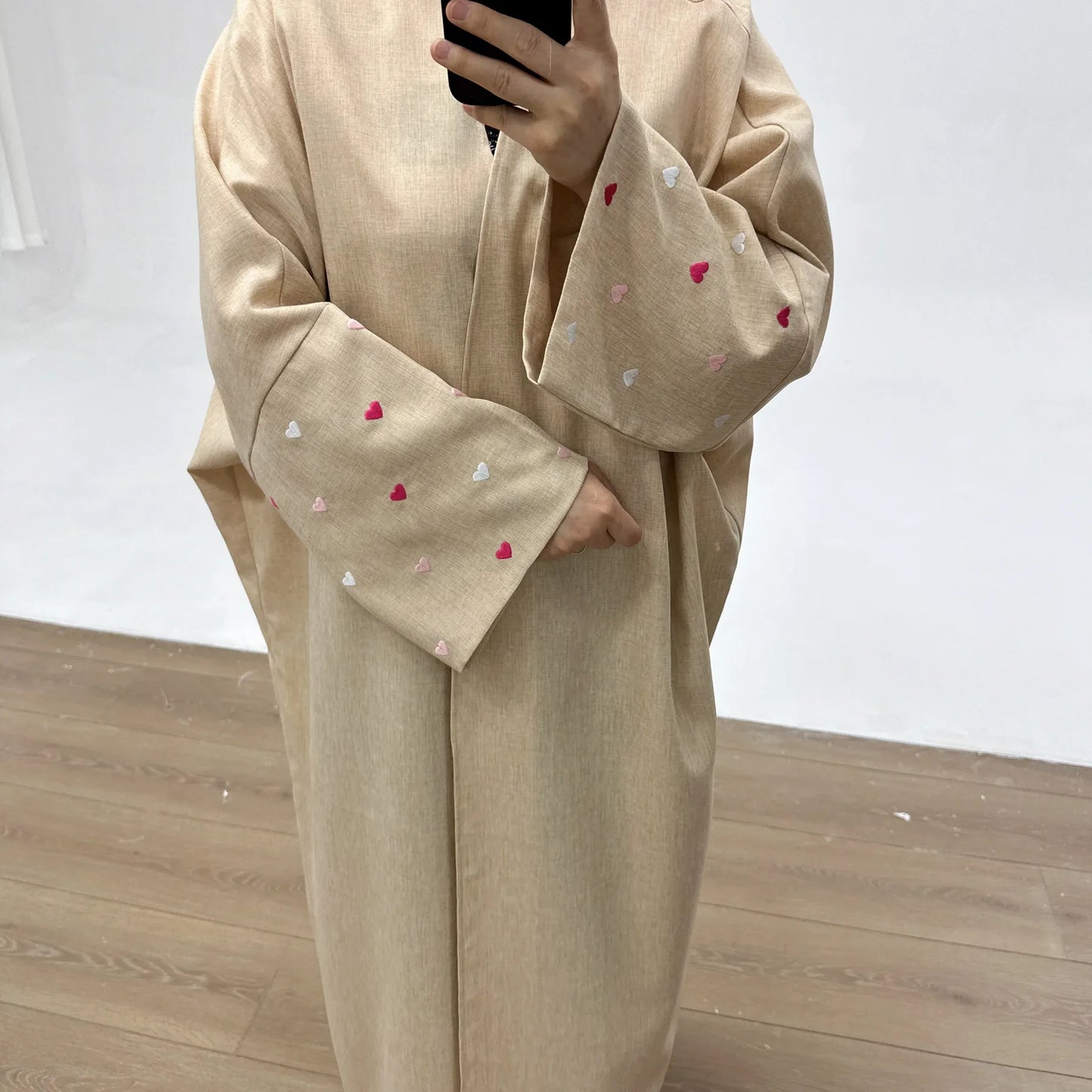 2025 Ramadan Eid Open Butterfly Moon Heart Modest Kimono Abaya Dubai Turkey Muslim Dress Abayas for Women Kaftan Kebaya Caftan.