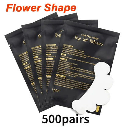 50/500/1000pcs Hydrogel Patches for Eyelashes Building Eyelash Extension Under Eye Pads Lash Stickers Tools Wholesale LAUKISS