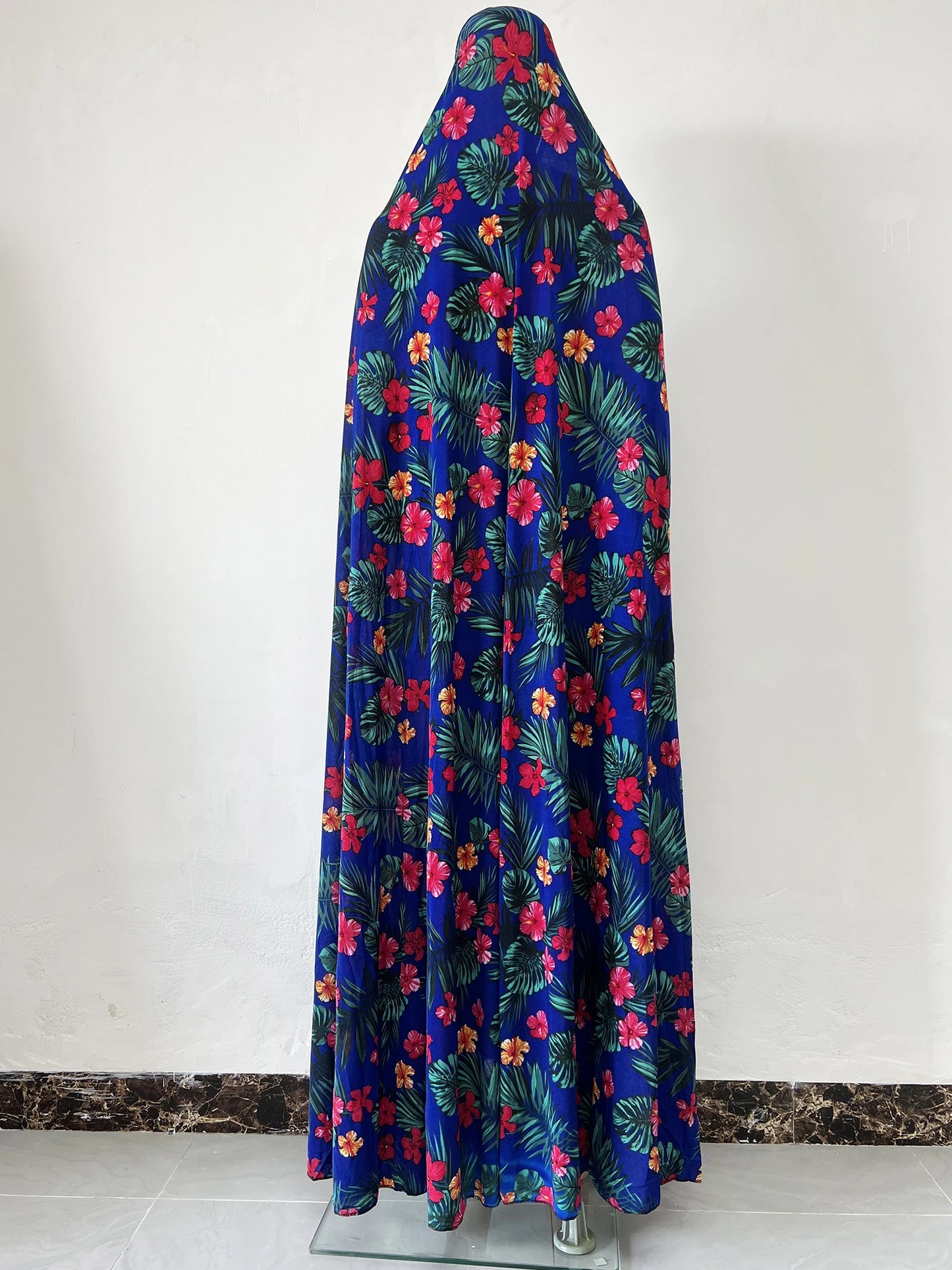 6XL  Muslim Womens Hooded Abaya African Sleeveless Prayer Garment Kaftan Dress With Hijab Floral Dubai Saudi Robe Ramadan