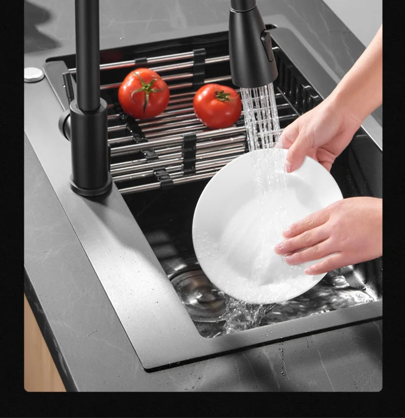 304 stainless steel Kitchen Faucet Single Hole Pull Out Spout Kitchen Sink Mixer Tap Stream Sprayer Head 360 Rotation Fauce