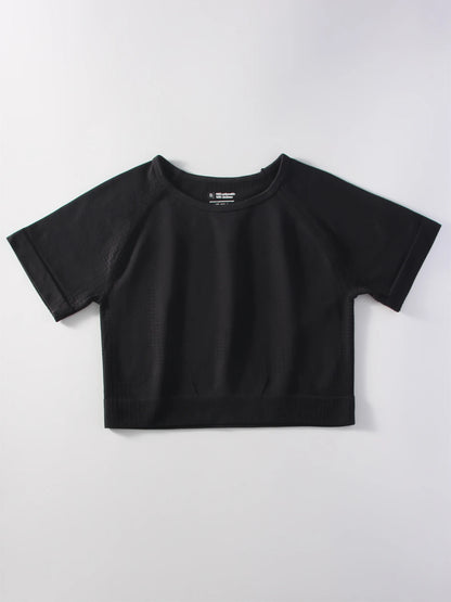 Women Seamless Yoga T-Shirt Fitness Crop Top Workout Gym Shirts Short Sleeve Quick-drying Yoga T-shirts Sportswear Female.