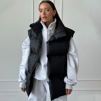 Talenza Damen-Weste aus Baumwolle, neu, ärmellos, sportlich, lässig, einfarbig, Winter, warme Weste, Jacke, Weste, Damen-Baumwolljacke
