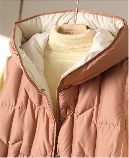 Weiblich 90% weiße Ente Daunen ultraleichte ärmellose Daunen weste 2023 neue Herbst/Winter Mode Kapuze Basics Frauen warme Weste Mantel