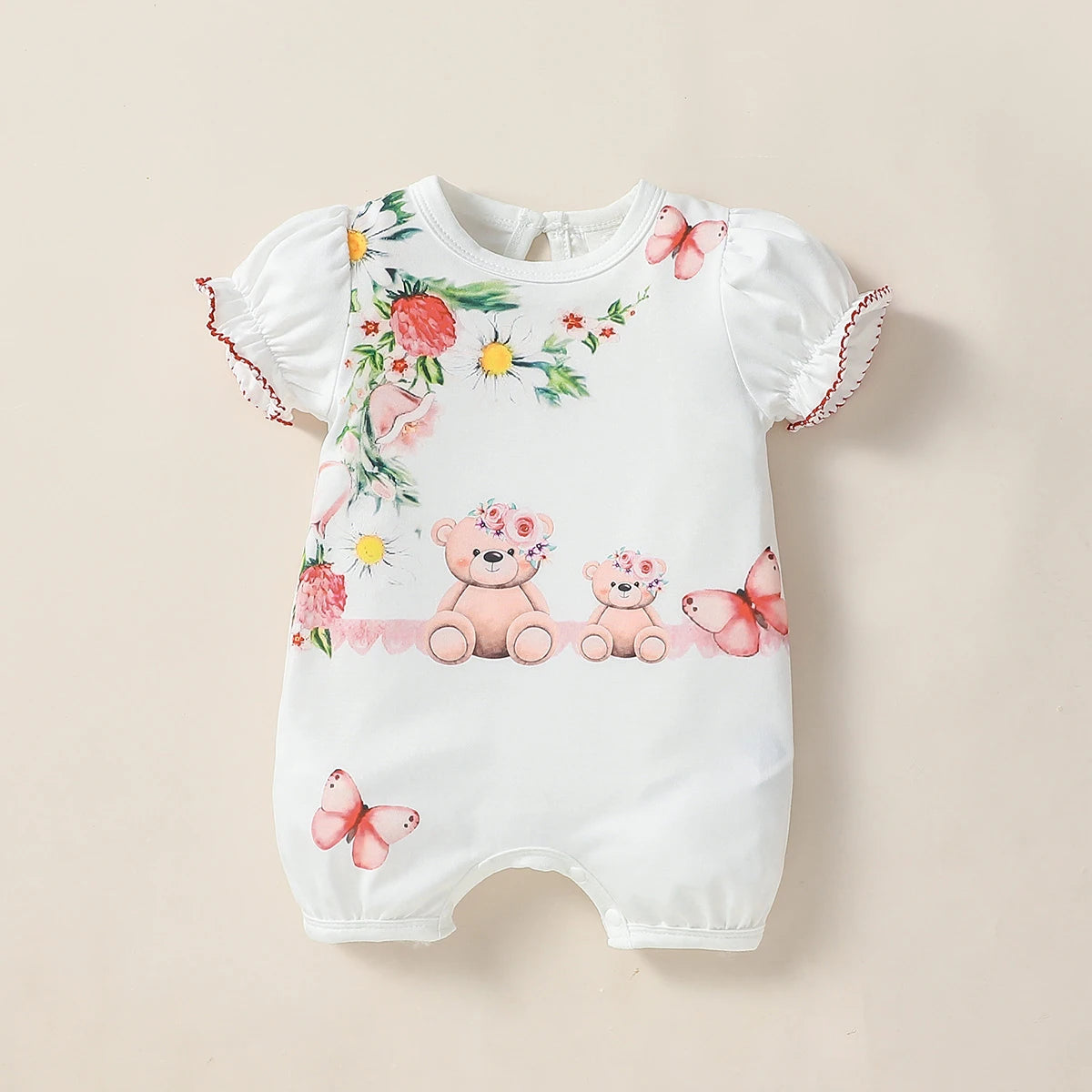One Piece of Clothing Baby Gilrs Summer For Newborn Item Cartoon Cute Romper 0-1Y Casual Daily Wear Fashion Jumpsuit.