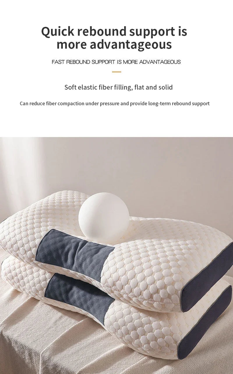 New Neck Pillow Help Sleep And Protect The Neck Cervical Orthopedic Soybean Fiber Massage Household SPA Pillow For Sleeping.