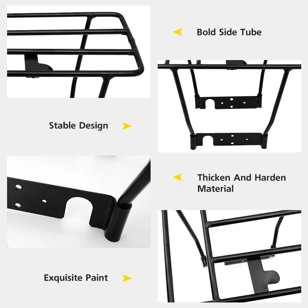 Electric Scooter Rear Rack Solid Bearing Scooter Luggage Cargo Rack Solid Steel Carrier Rack Replacement for Xiaomi M365 1S Pro.