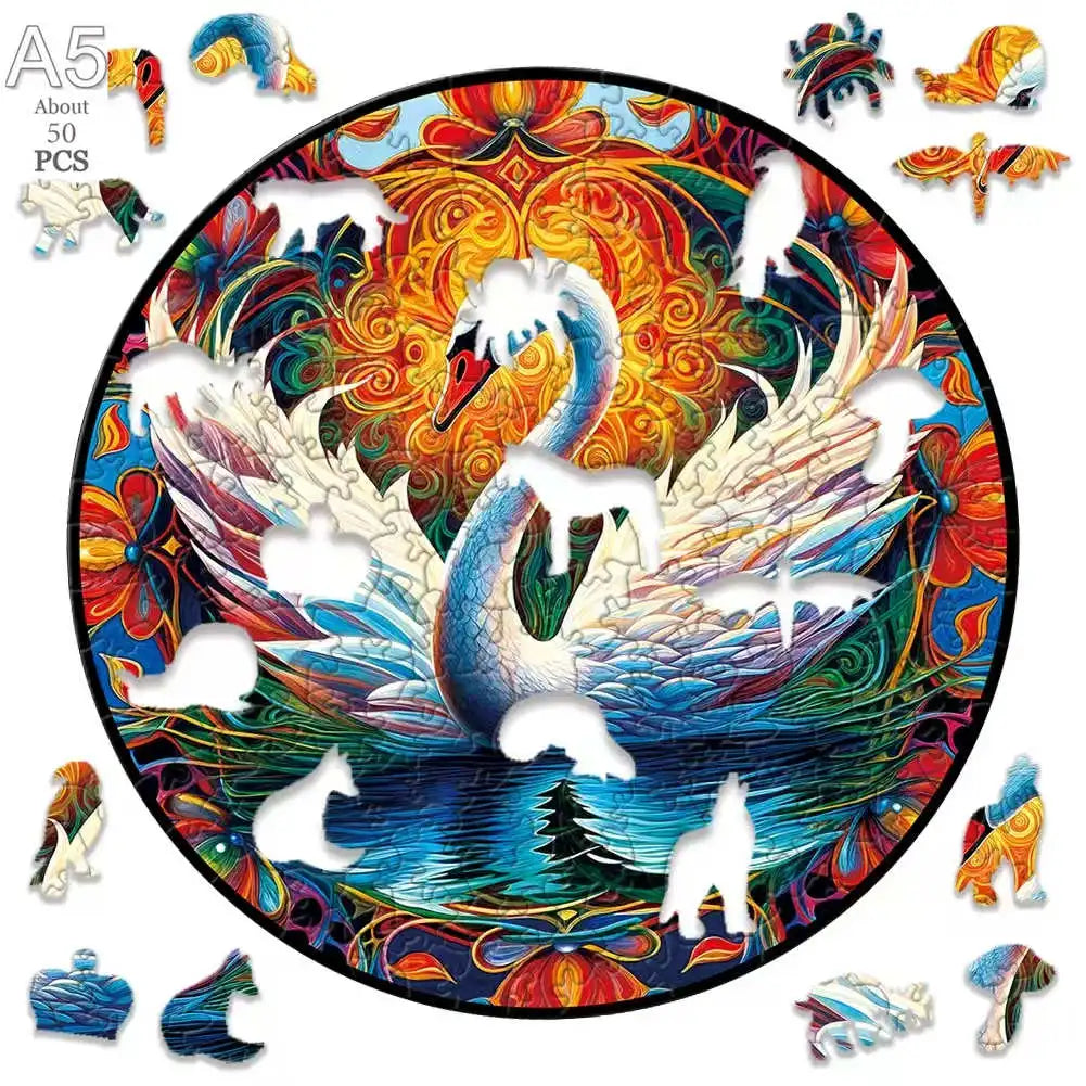 Medium Difficulty Jigsaws for Kids Adult Animal Puzzle Wood Beautiful Bird Owl Cat Wooden Puzzle Home Deco Holiday Gifts