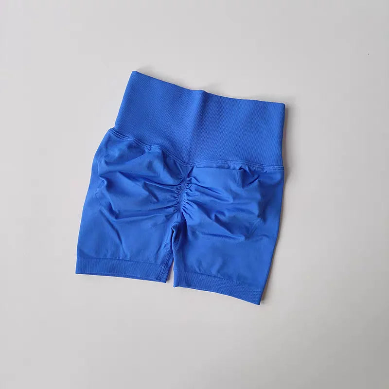 Summer High-Waist Women's Yoga Shorts Breathable Fitness Shorts Butt Lift Sports Running Cycling Push-Up Workout Gym Shorts.