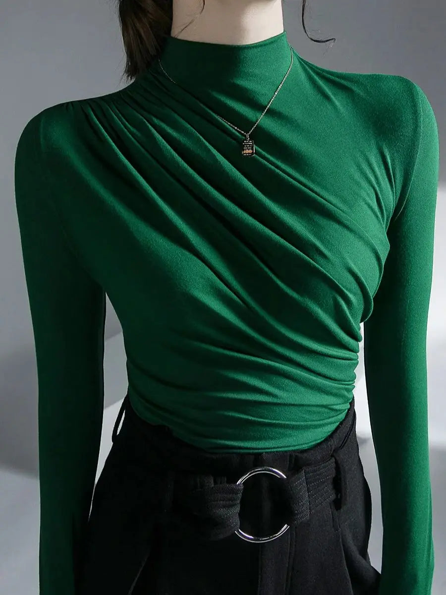 Solid Basic Long Sleeve Womens Tshirt Casual Black White Fashion Top T Shirt Ladies Fashion European Tee Shirt.