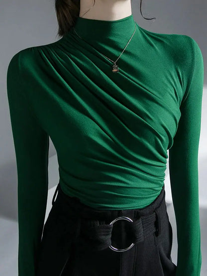 Solid Basic Long Sleeve Womens Tshirt Casual Black White Fashion Top T Shirt Ladies Fashion European Tee Shirt.