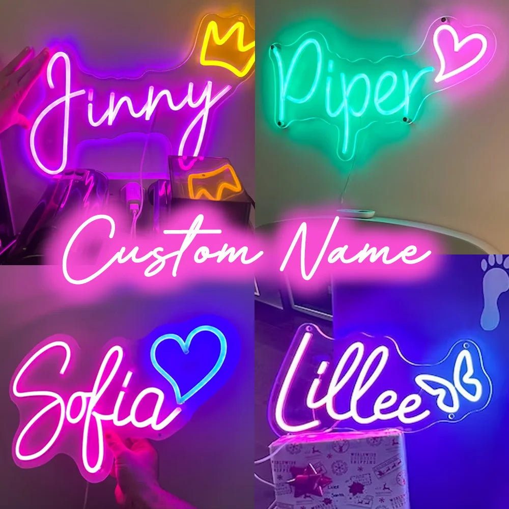 Custom Name Neon Sign Personalized Dimmable Neon Light Sign Christmas Birthday Gifts Boy Girl Bedroom Decor Wall Hanging Neon.