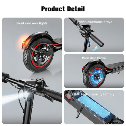 IScooter W6 Adult E-scooter 500W Motor 36V 7.8Ah Battery 35km/h Max Speed Support APP 30km Long Range City Electric Scooters.
