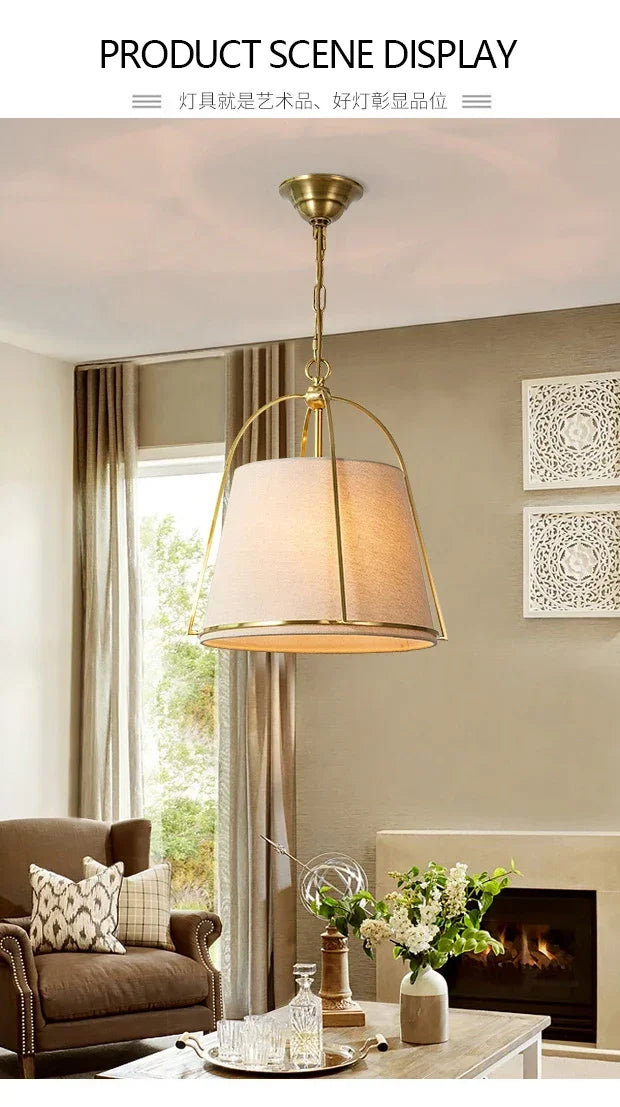 Winfordo Farmhouse Stoff-Kronleuchter zum Aufhängen, Stoff-Pendelleuchte für Schlafzimmer, Esszimmer, Küche, Insel, Heimdekoration.