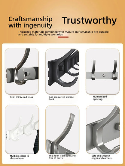 Space Aluminium-Badezimmerhaken hinter der Tür, hohllose Badezimmerhaken, Schlafzimmeraufbewahrung, Wandaufhängerhaken
