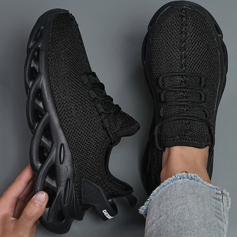 Men Casual Sport Shoes Breathable Lightweight Sneakers Outdoor Mesh Black Running Shoes Athletic Jogging Tenis Walking Shoes.