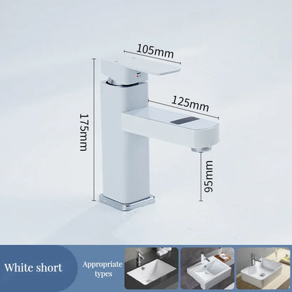 Digital Basin Faucets Smart Bathroom Faucet Shower Room Taps Water Temperature LED Black White Sink Tap Rotating Stainless Steel