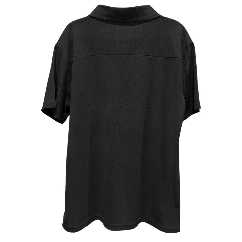 Sommer neue europäische und amerikanische Handel große Herren einfarbig Set mit Kragen, Kurzarm, Reiß verschluss Hosen Set, 2 Stück.