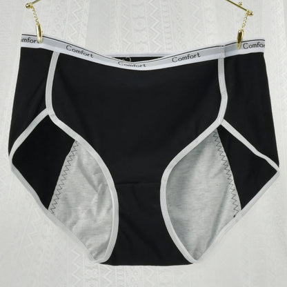 1Pack Women's Period Underwear Mid Waist Anti-Leakage Cotton Panties Comfortable Menstrual Briefs for Teens Ladies Intimates