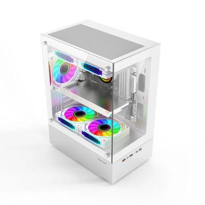 Power Train Illusionary Realm Computer Case M-ATX/ITX Seaview Room Side Transparent Desktop Chassis Support 240 Water Cooler.