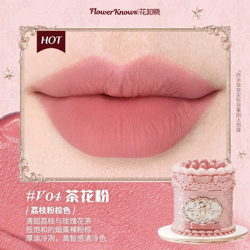 Flower Knows Butterfly Cloud Collar Collection Cosmetics Water Non Stick Cup Lipstick Lght Film-forming Solid Lip Gloss Makeup