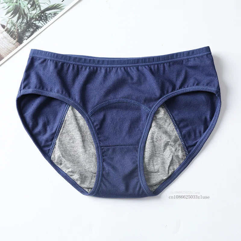 Menstrual Panties Leakproof Ladies Menstrual Pants Women's Cotton Briefs Teenager Student Mid Waist Panties for Menstruation