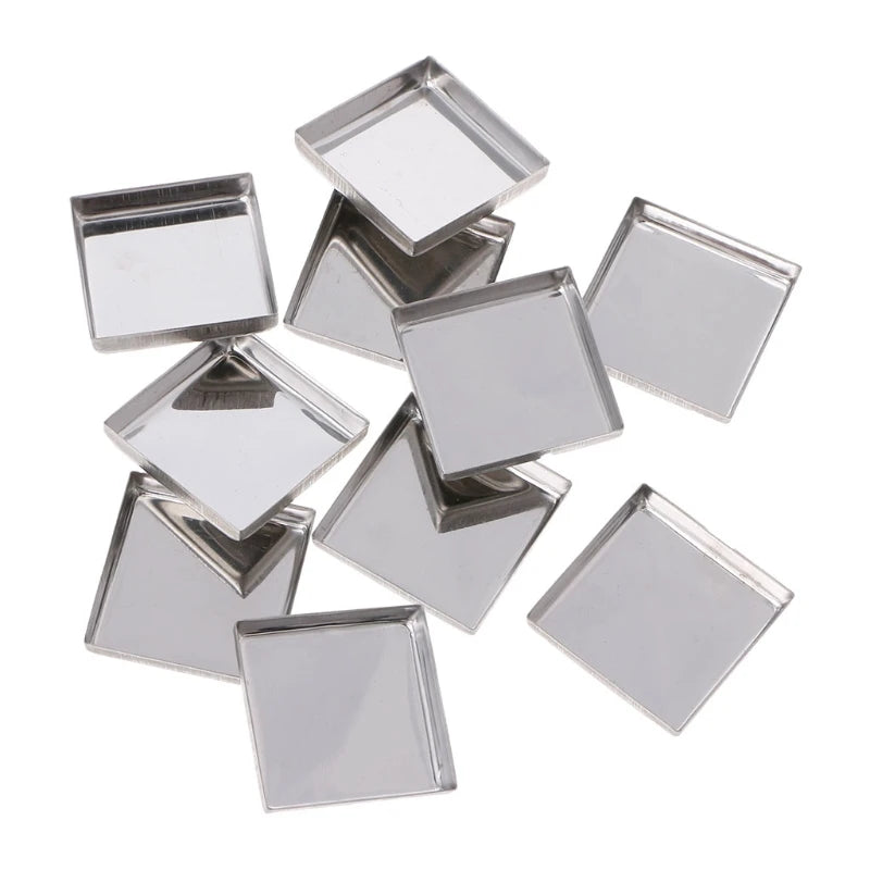 HUAMIANLI 10 Pcs New 3 Size Empty Magnetic For Eye Eyeshadow Shadow Makeup Powder Fundation Refill Palette Silver.