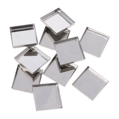 HUAMIANLI 10 Pcs New 3 Size Empty Magnetic For Eye Eyeshadow Shadow Makeup Powder Fundation Refill Palette Silver.