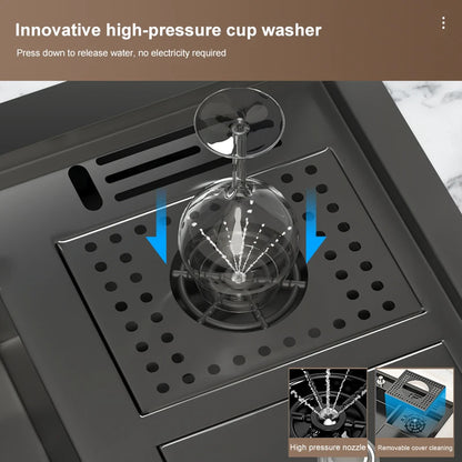 Neues abgestuftes Edelstahlspülbecken für die Küche, multifunktionale Tassenwaschbecken, Geschirrspülbecken, großes Einzelschlitz-Waschbecken