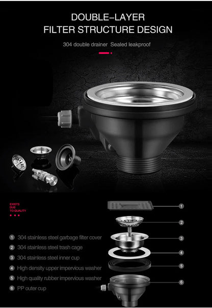 ASRAS Nanometer Black Flip Cover Hidden kitchen Sink 304 Stainless Steel 4mm Thickness Handmade Stepped Sinks Cup Rinser Sinks