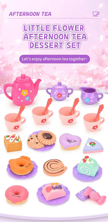 Kids Tea/Pastry Set Toy Simulation Pretend Play Food Playset for Children Montessori Toddler Children Gift Kitchen Girl.