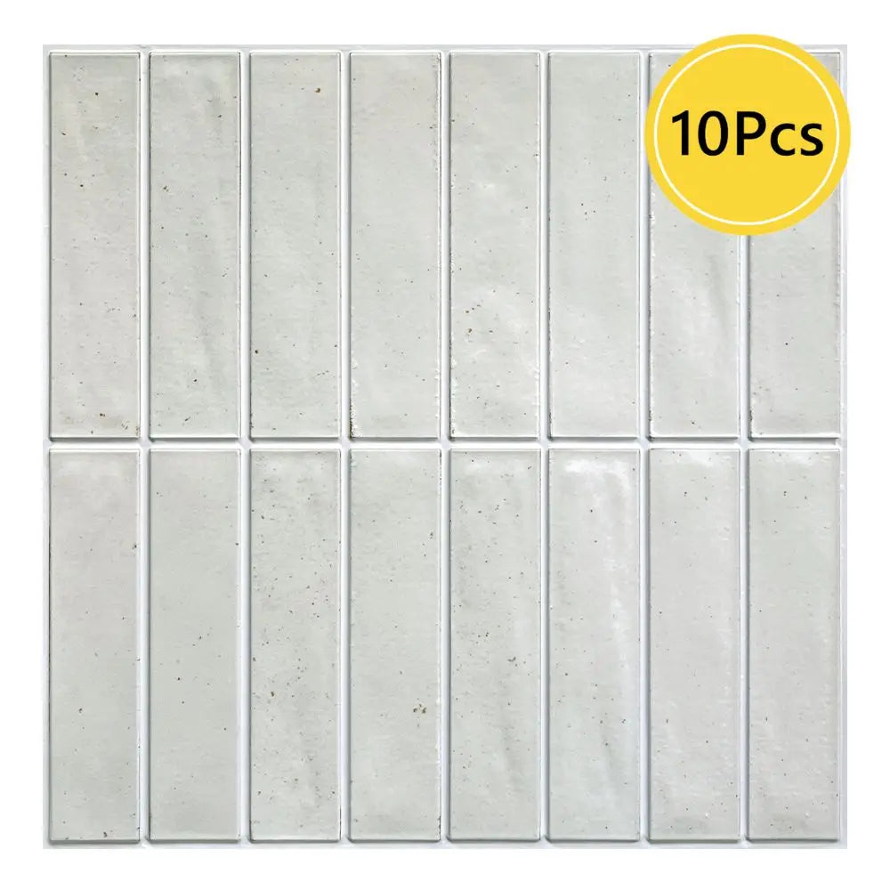10pcs 3D Tile Sticker Self-adhesive Tile Backsplash Bathroom Wall Tile Stickers, Water and Mold Resistant, 30x30cm