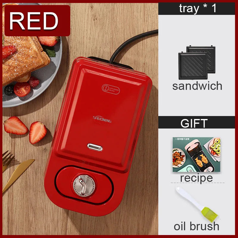 Electric Sandwich Maker Breakfast Machine Household Light Food Multi-Function Waffle Maker Takoyaki Toast Donut Pressure Toaster