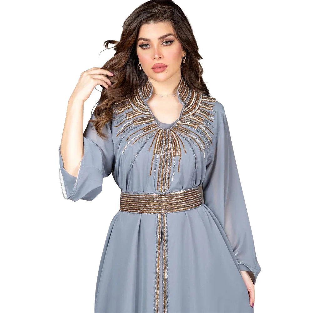Floral Bedruckte Abaya Arabisch Langes Kleid Frauen Muslimischen Marokkanischen Kaftan Robe Golf Jalabiya Dubai Islam Türkei Kleider Ramadan Kleid