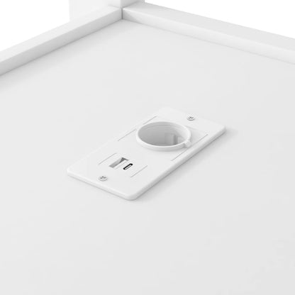 Modernes Kinder-Hochbett 140 x 200 mit Multifunktionsregalen, Unterbett-Schreibtisch, LED-Licht und USB, Kleiderschrank mit Stauraum, für Schlafzimmer