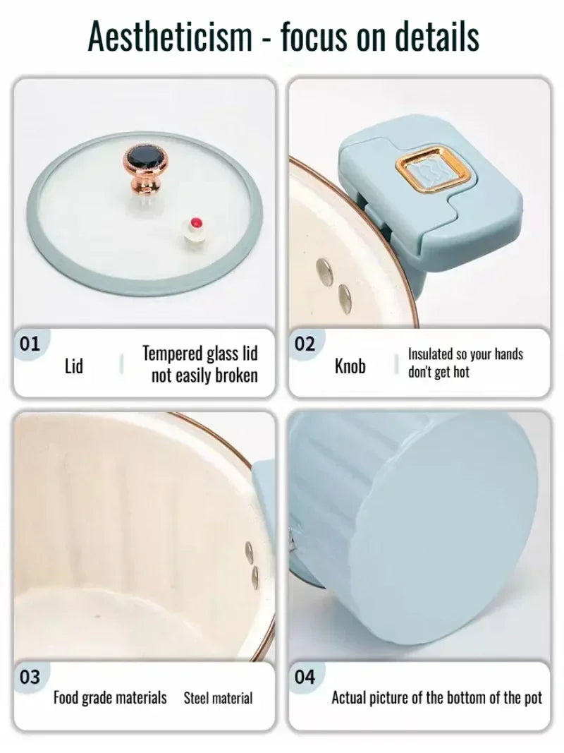 Micro Pressure Cooker Household Large Capacity cooking Pot with Double Ear Non-stick Multi-function Soup Pot Pressure Cooking.