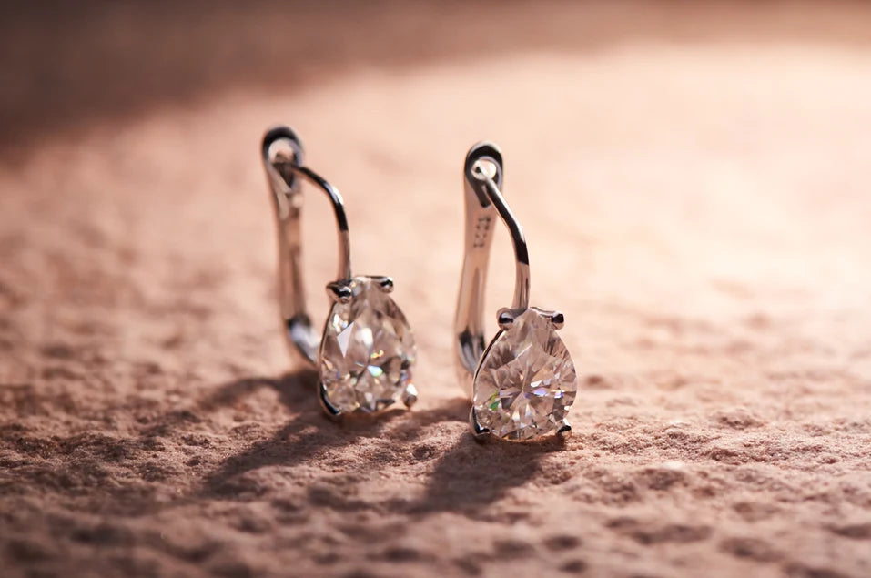 GIGAJEWE Moissanite D Color VVS1 Total 2.5ct 925 Silver Drop Earring 18K Gold Plated Diamond Test Passed Jewelry Woman Girl Gift.