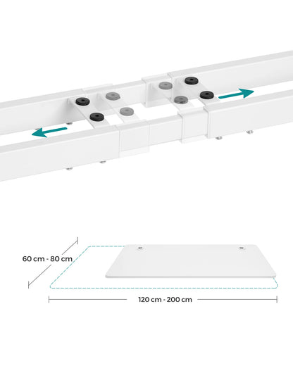 SONGMICS Höhenverstellbarer Schreibtisch elektrisch, Schreibtischständer, Doppelmotor, mit Haken, stufenlos verstellbar