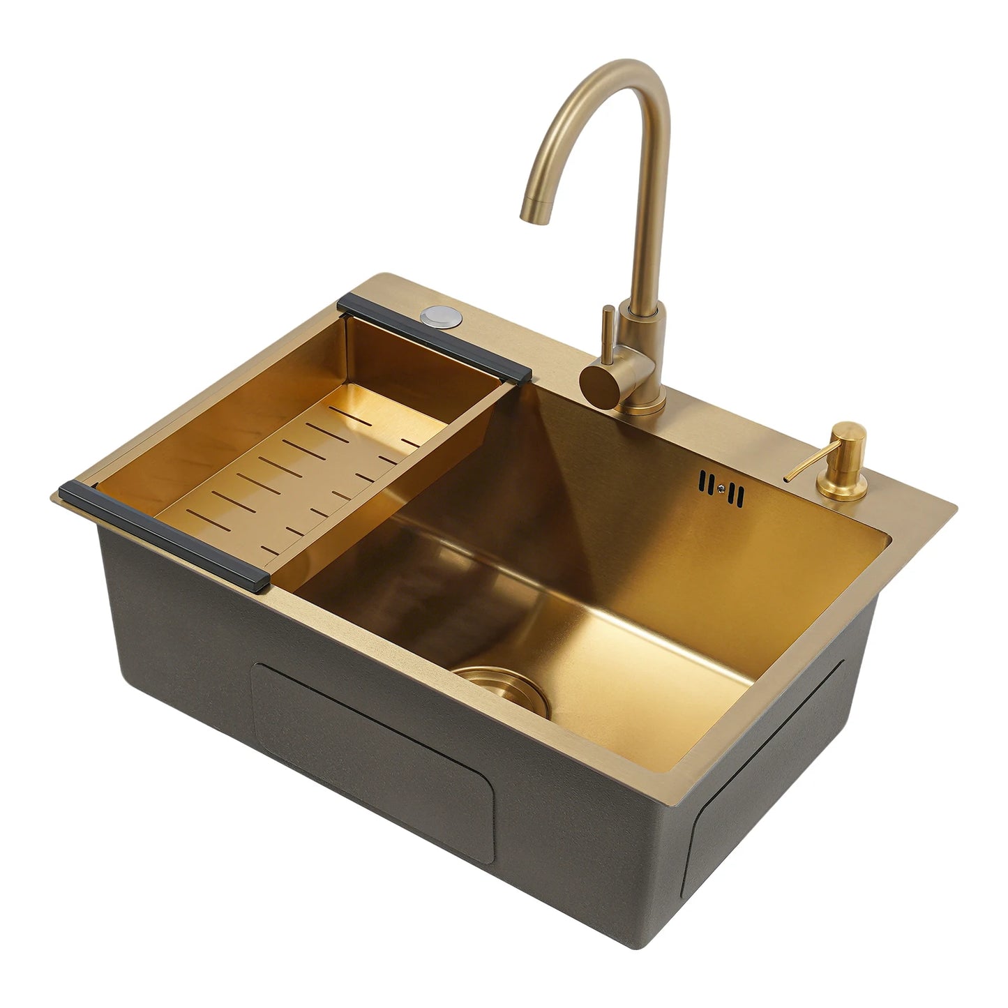 60 x 45 Zoll Edelstahl-Küchenspüle ohne Logo, rechteckige Spüle mit Abtropfkorb für Toiletten, Badezimmer, Waschräume